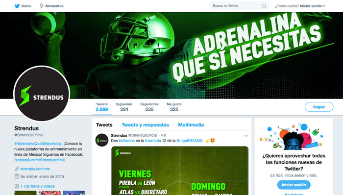 Twitter Strendus México redes sociales