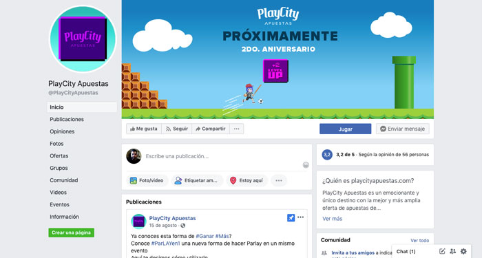 Facebook PlayCity México redes sociales