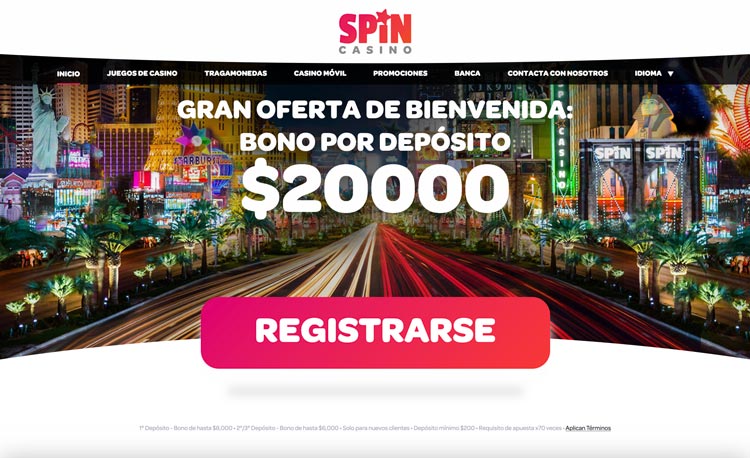 El bono de bienvenida de Spin Casino